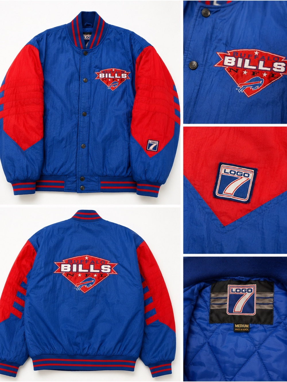 LOGO 7 Royal Blue & Red Buffalo Bills Team Jacket